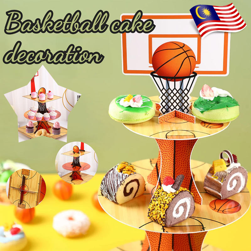 Cartoon three-layer cake rack paper birthday party kindergarten ...