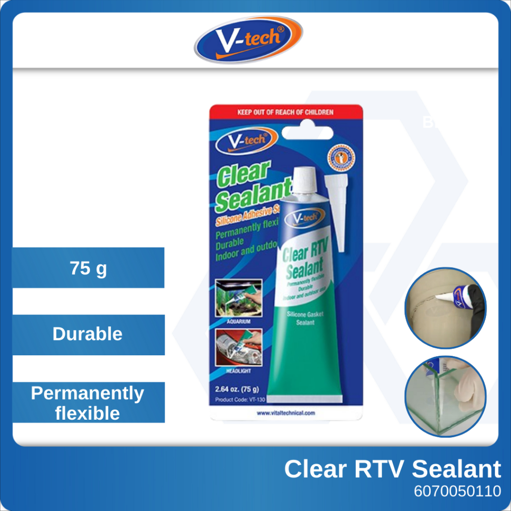 V-TECH VT130 Clear RTV Sealant Silicone Adhesive Sealant Repair ...