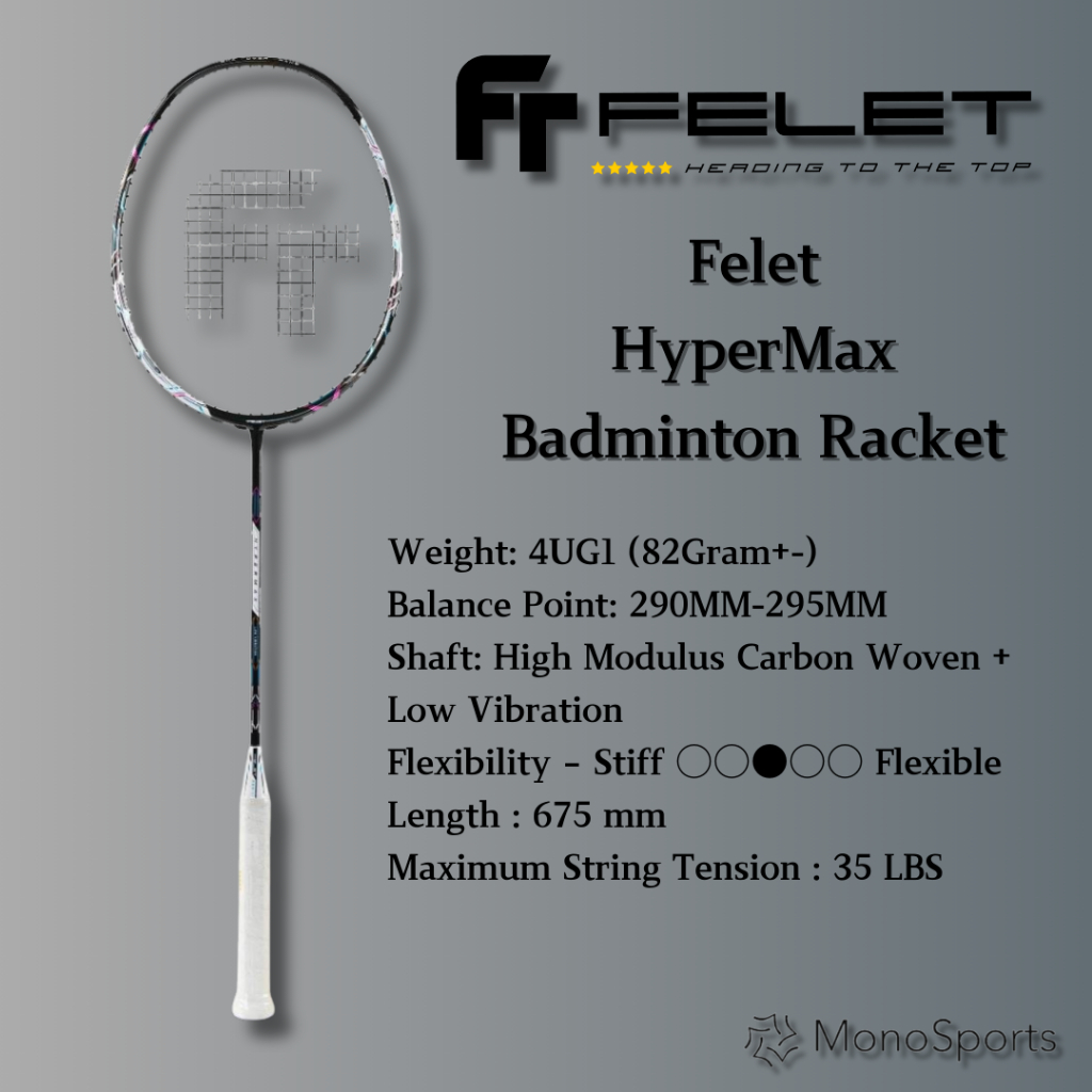 Monosports Felet Hypermax Even Balance Badminton Racket | Shopee ...