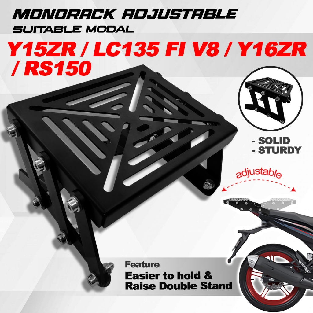 LC135 Y15 Y16 LC 135 RS150 RSX RSX150 MONORACK ADJUSTABLE RACK LIPAT ...