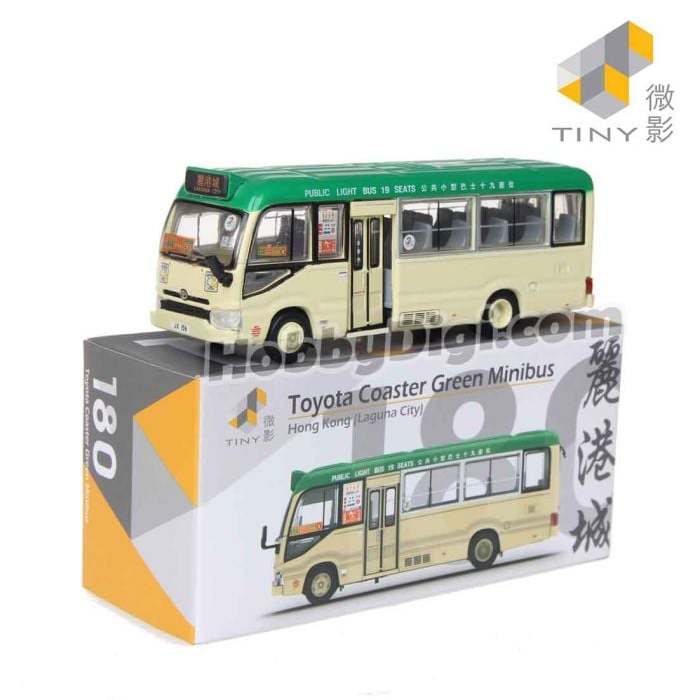 Tiny City Diecast Model Car 180 - Toyota Coaster (B70) Green Mini Bus ...