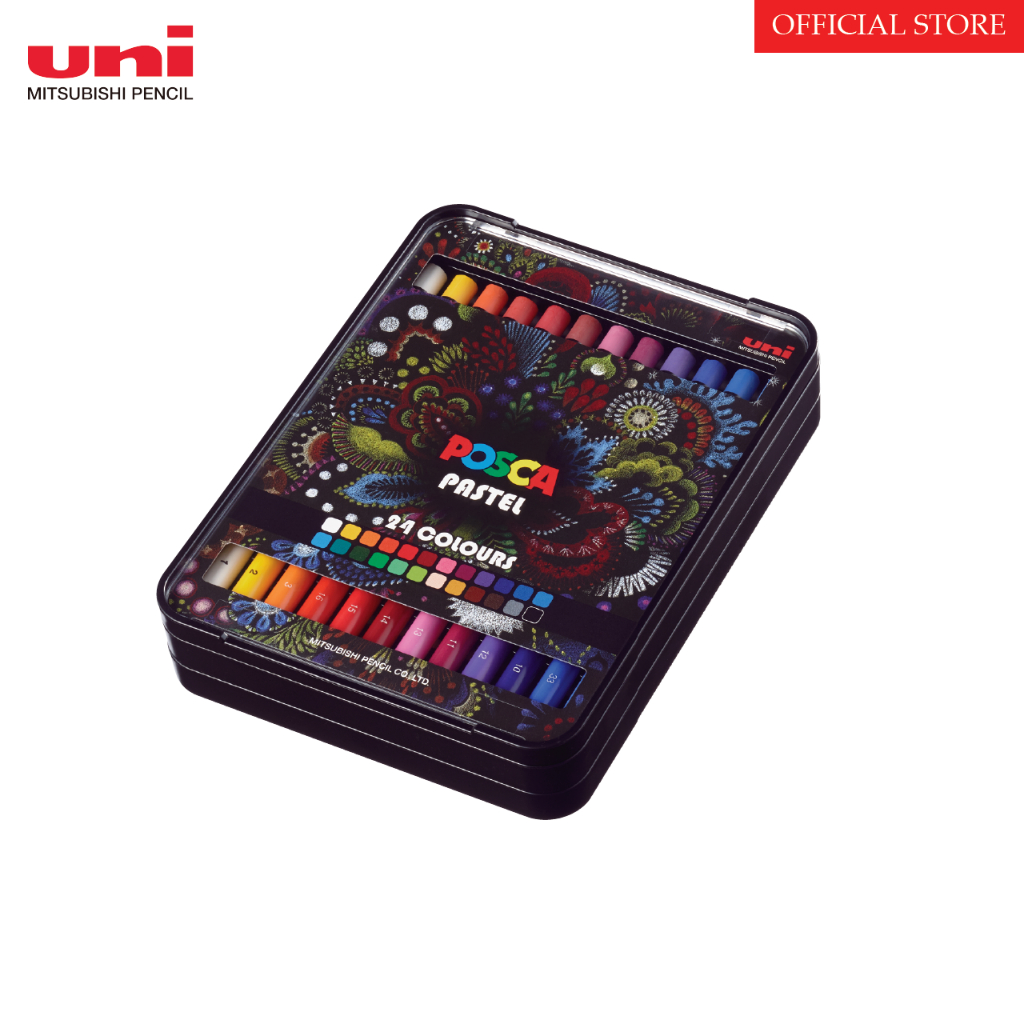 Uni Posca Pastel Oil and Wax for Drawing on all surfaces (KPA 100-24C ...