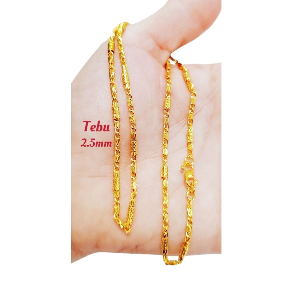 2.5mm gold bangkok necklace sugar cane neck chain gold necklace ...