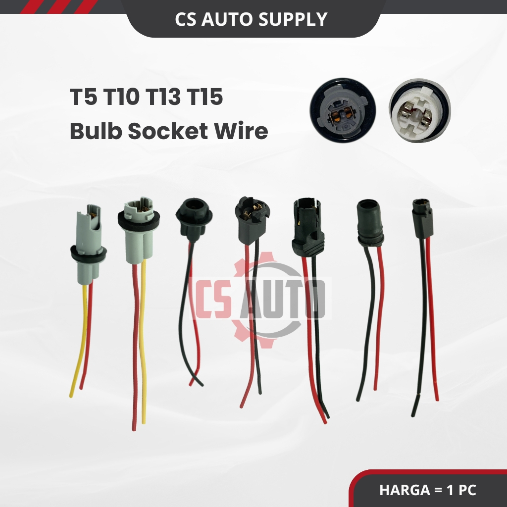 CS 1pc T5 T10 T13 T15 Bulb Holder Socket with Adaptor wire harness 4090 ...