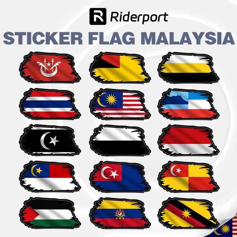Mini Sticker Flag Stickers Motor Train Sabah Kalantan Boar Johor Perlis ...