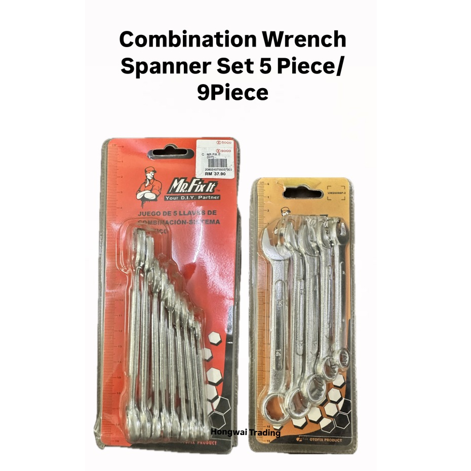 Mr Fix It 5/9 Piece Combination Wrench/ Spanner Set/ Common Ring ...