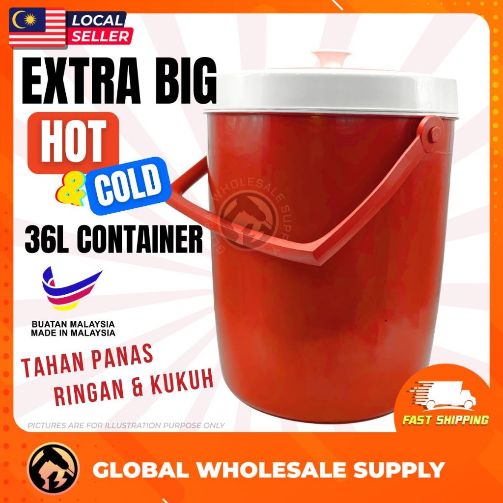36L Hot & Cold Container Rice Container Ice Barrel Rice Barrel Heat ...