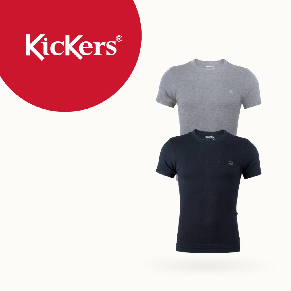 (2 Pieces) 100% Cotton Kickers Men's Round Neck T-Shirt - K402-2RN ...