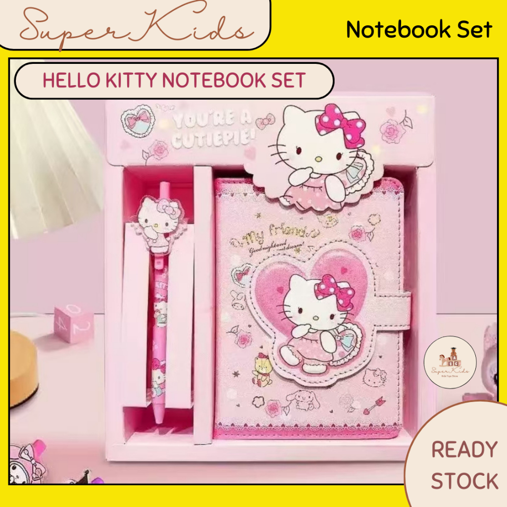 NOTEBOOK SET Cute Hello Kitty Pen Cartoon Children Kids Present Kanak ...