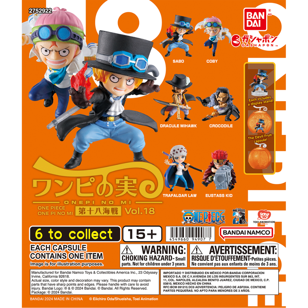Bandai One Piece Onepi no Mi Gashapon Vol.18 Naval Battle Sabo/Koby ...