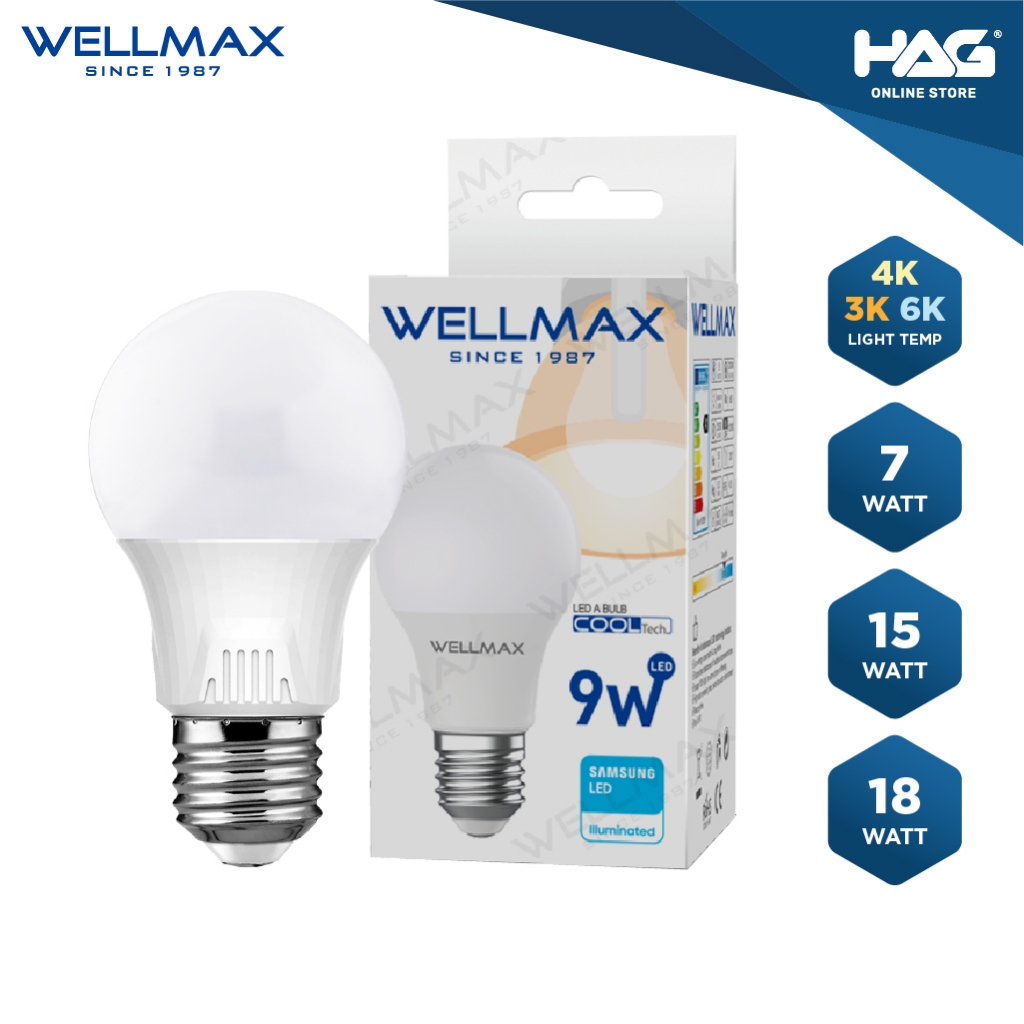 WELLMAX CoolTech LED Bulb E27 7W 15W 18W | Shopee Philippines
