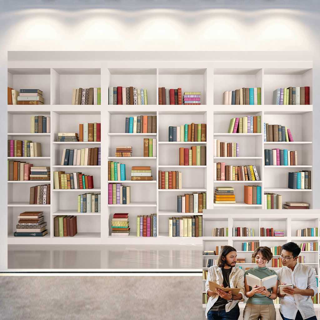 Bookshelf Backdrop Library Bookcase Study Office Video Conference ...