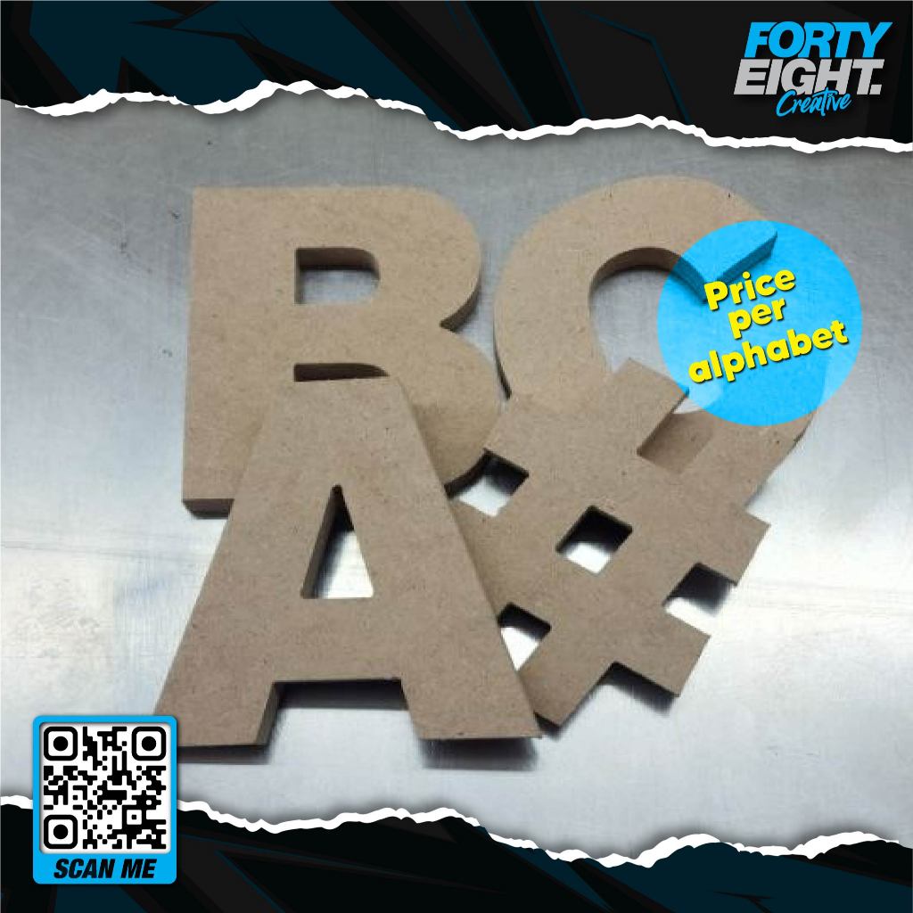 Wood MDF 3D Lettering & Numbering Black Color Hiasan Dinding 3D Signage ...