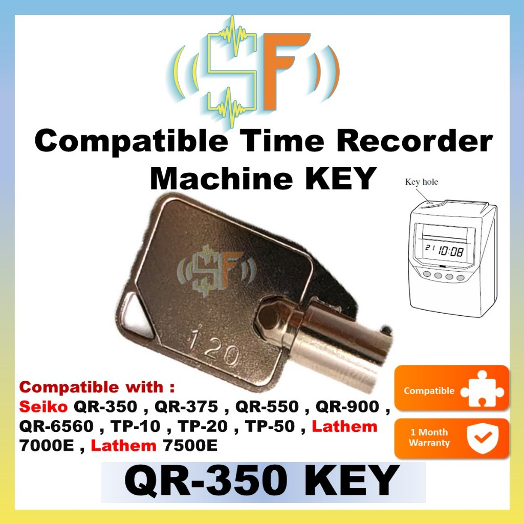 Seiko QR-350 QR350 Time Recoder Machine Key Replacement Kunci QR350 ...