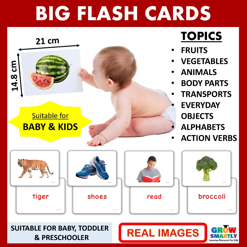 Early Learning Flash Card for Baby Big Flash Card for Kids Educational ...