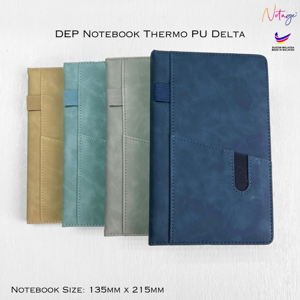 DEP PU Notebook Pen Holder Buku with Pocket Delta 96 Sheets Lined Notes ...