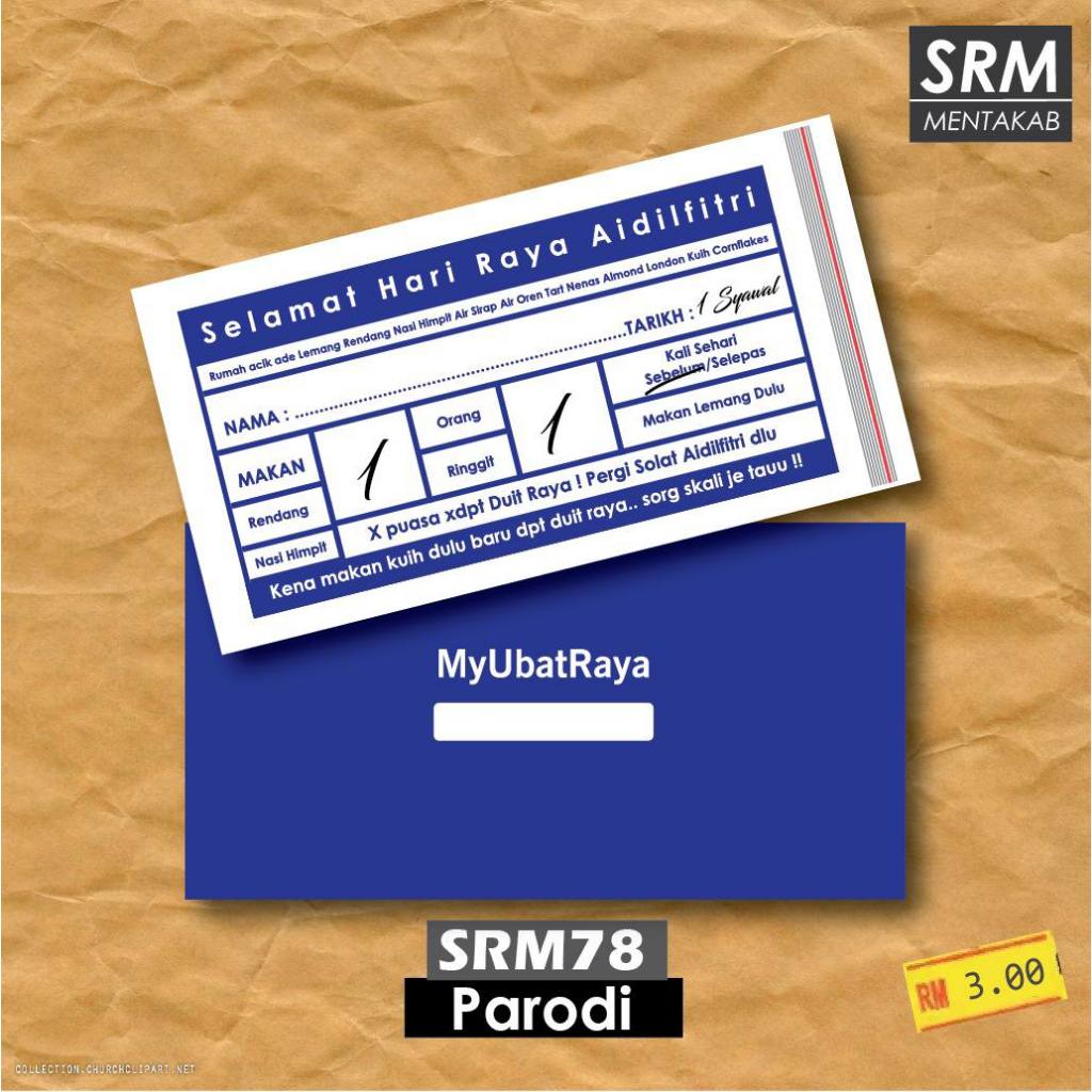 SAMPUL DUIT RAYA 2026 SAMPUL RAYA UBAT PARODI10/50 PCS SALAM AIDILFITRI ...