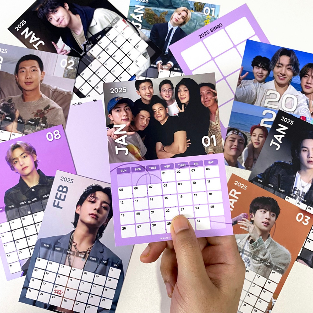 BTS 2025 Desk Calendar Set Planner Bangtan - Kpop Idol Jungkook V ...