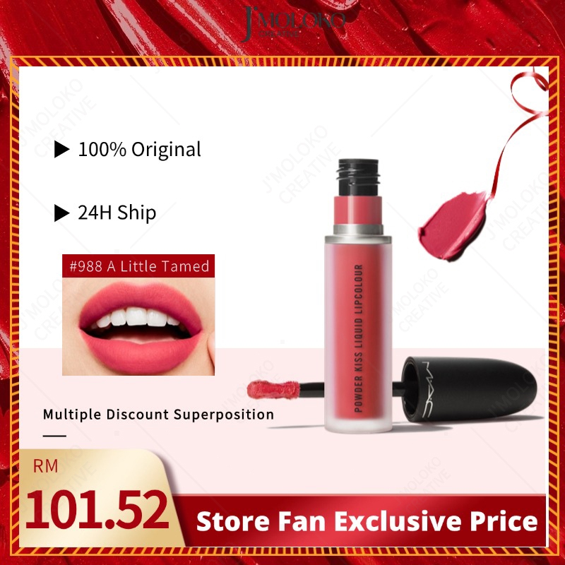 MAC Powder Kiss Liquid Lipcolour Hydrating Soft Matte Finish 989/988 ...