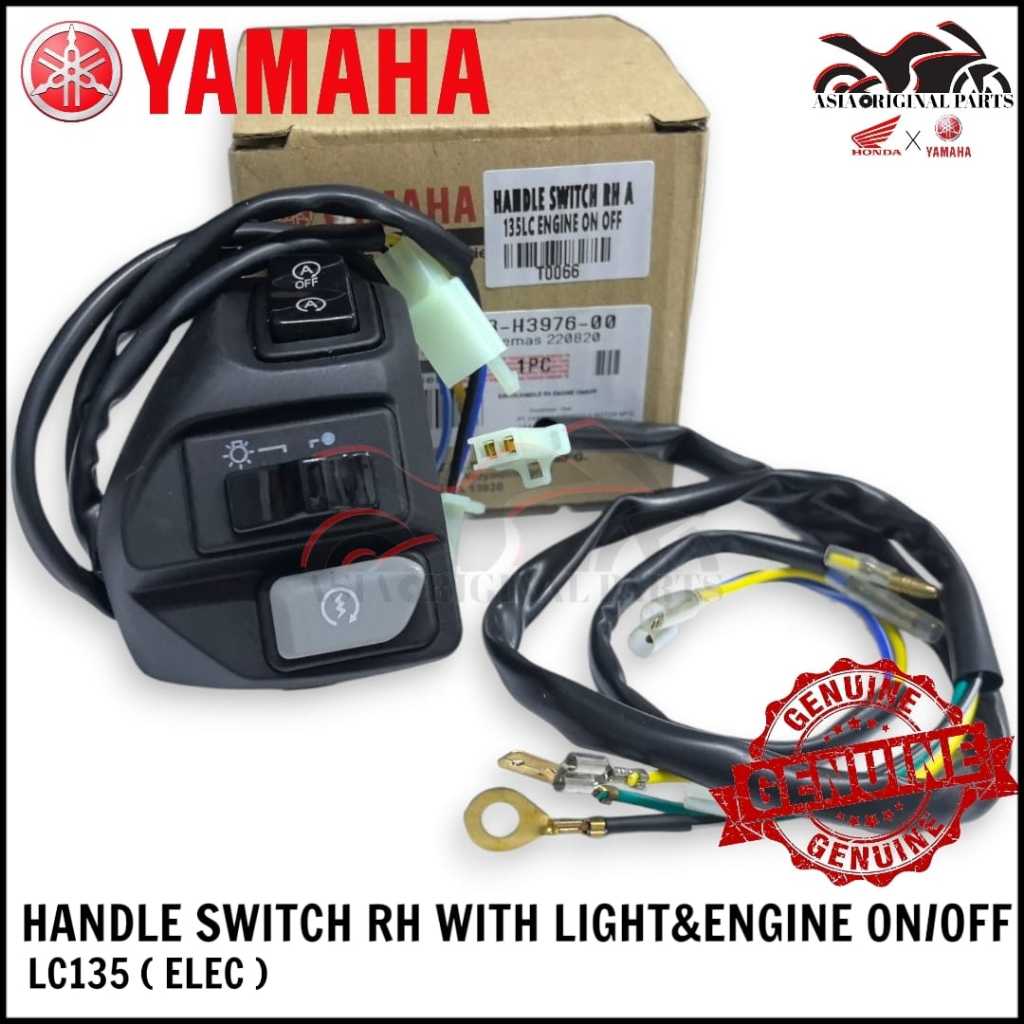YAMAHA LC135 ELEC HANDLE SWITCH RH WITH LIGHT ON/OFF ENGINE ON/OFF SUIS ...