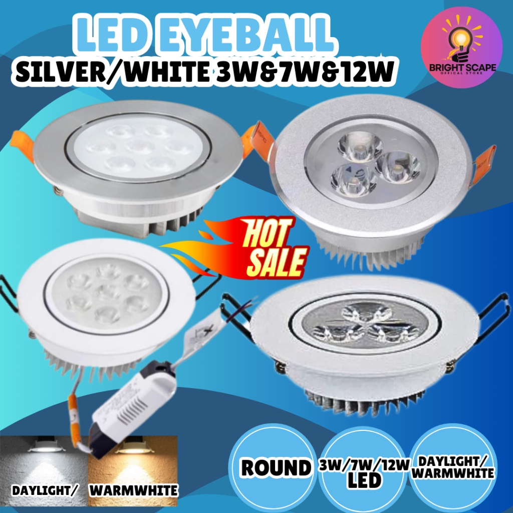 HOT LED Recessed Eyeball 3W 7W 12W LED Spotlight Recessed Light ...