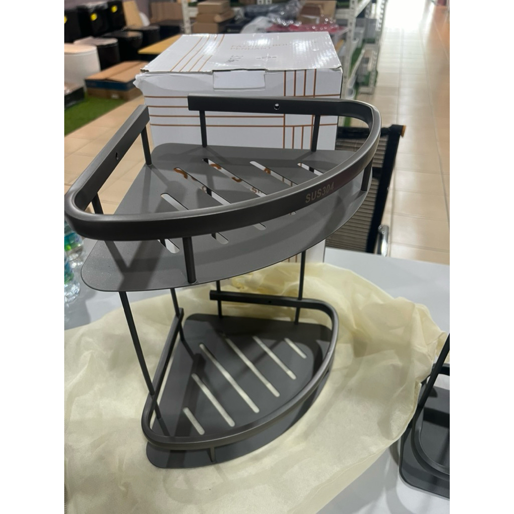 100% STANLESS STEEL 304 SHAMPOO RACK CORNER RACK BATHROOM (COLOUR ...
