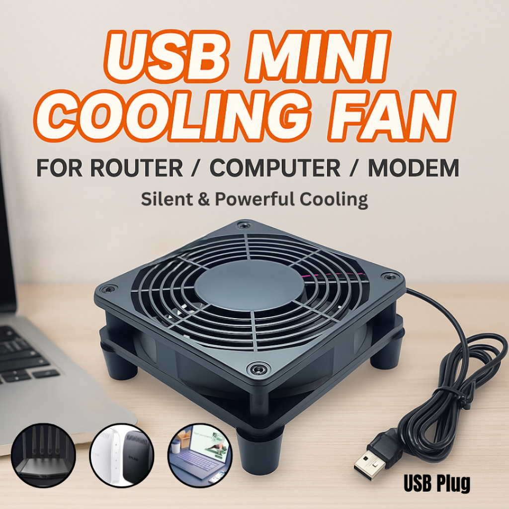 Mini USB Fan Cooling Router Modem Set-top Box Silent Small Size Without ...