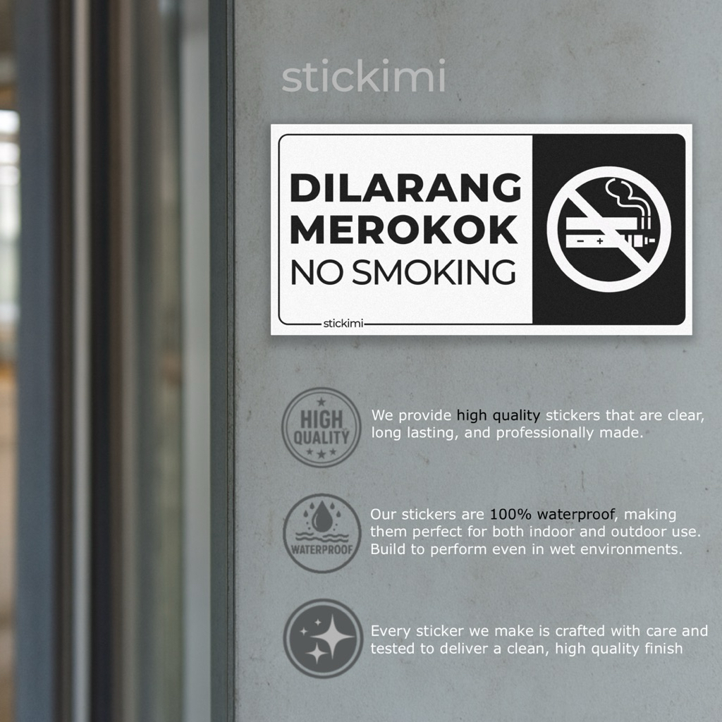Sticker Dilarang Merokok No Smoking Papan Tanda Larangan Merokok ...