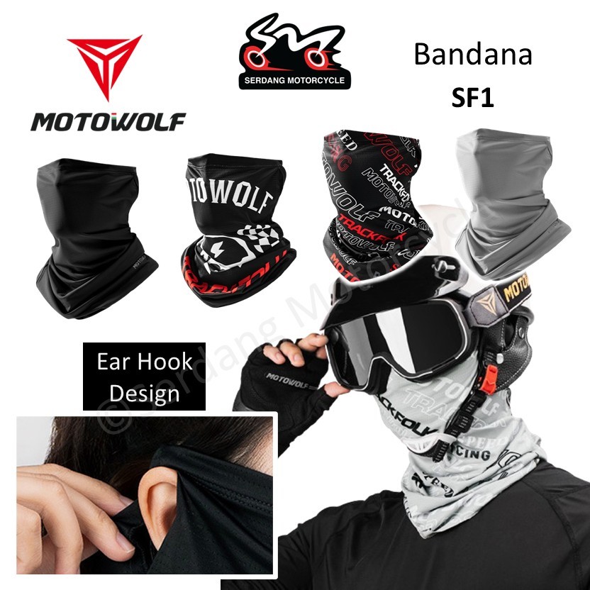 MOTOWOLF SF1 Bandana Motorcycle Face Cover Head Buff Bandana Mask ...