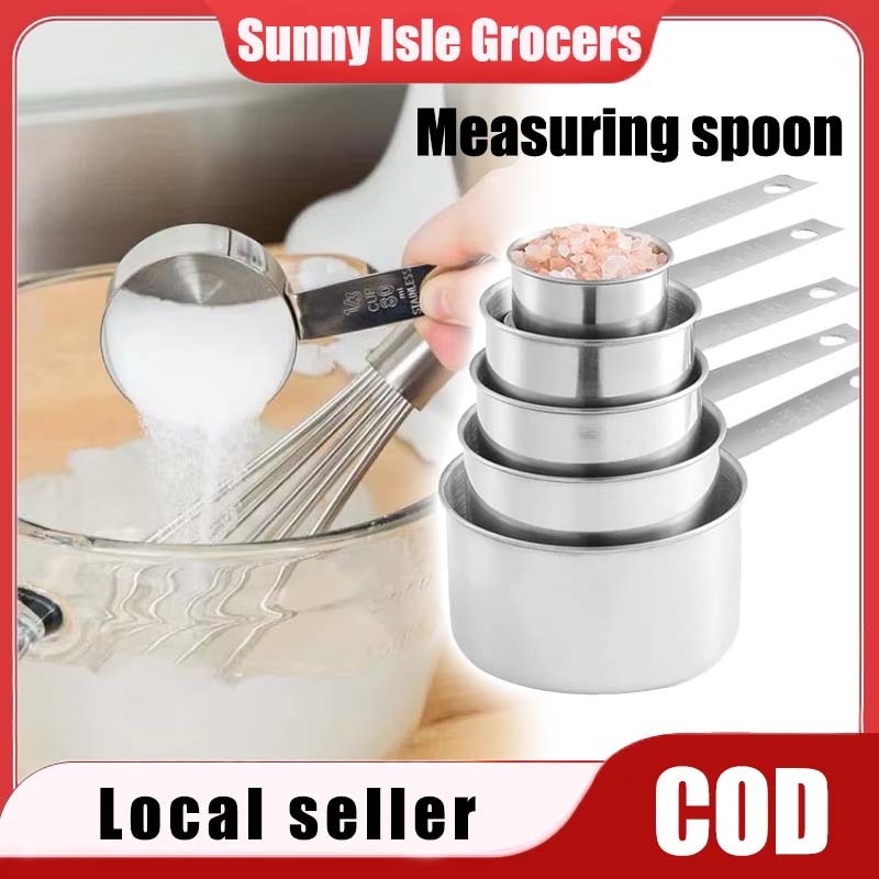 Stainless Steel Measuring Cups & Spoons Set - Stackable Dividers for ...