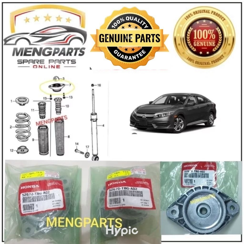 CIVIC FC TBA & TEA 2016Y-2021Y REAR ABSORBER MOUNTING 52670-TBG-A02 ...