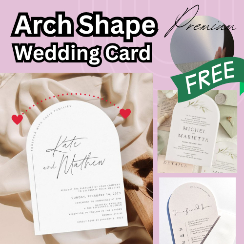 (100/ 200 PCS) A6 Size A7 Size Arch Shape Wedding Card Printing/ Kad ...