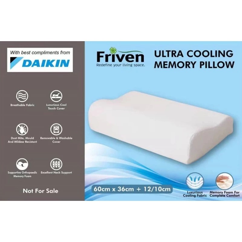 Friven Ultra Cooling Memory Pillow (60cmx36cm+12/10cm) | Shopee Philippines