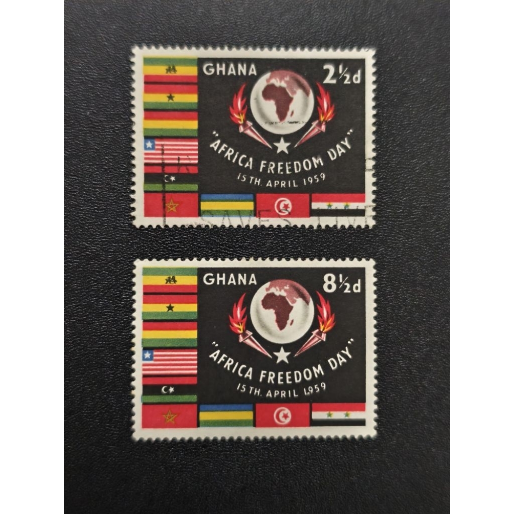 GC13 Ghana 1959 Africa Freedom Day stamps complete set of 2v used ...