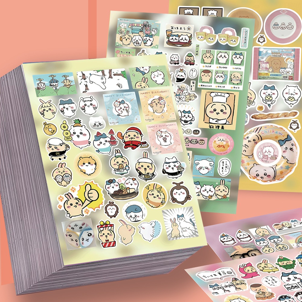 【8 Sheets】Chiikawa Anime Stickers Pack Cute Japanese Style Cartoon ...