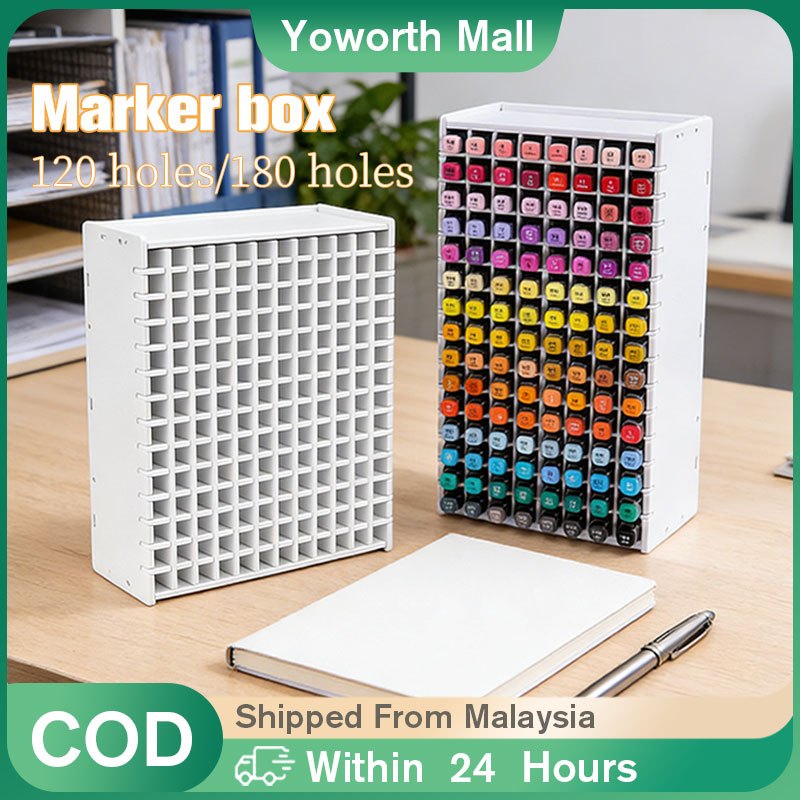 120/180 Slots Art Marker Pen Rack / Large Capacity Multi Slots Mark Pen ...