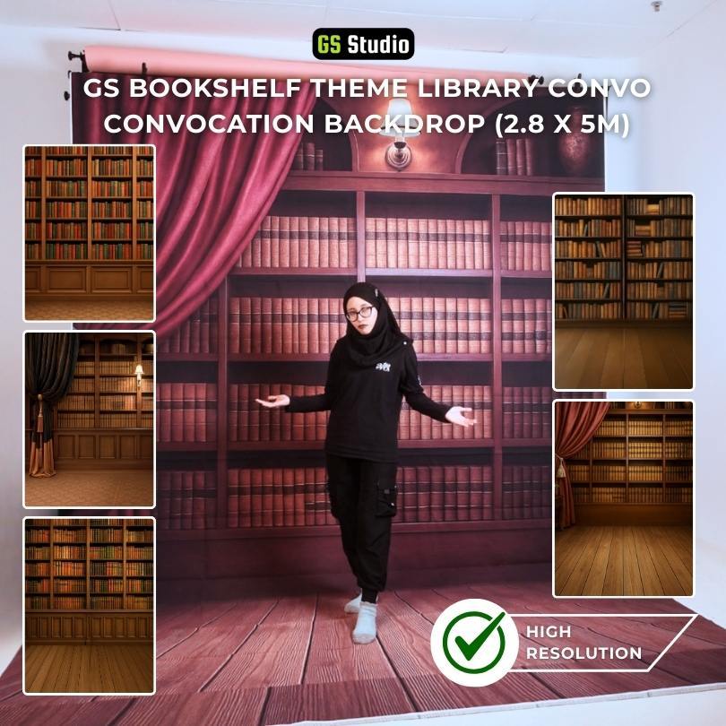 GS Bookshelf Theme Library Convo Convocation Graduation Backdrop (2.8 x ...