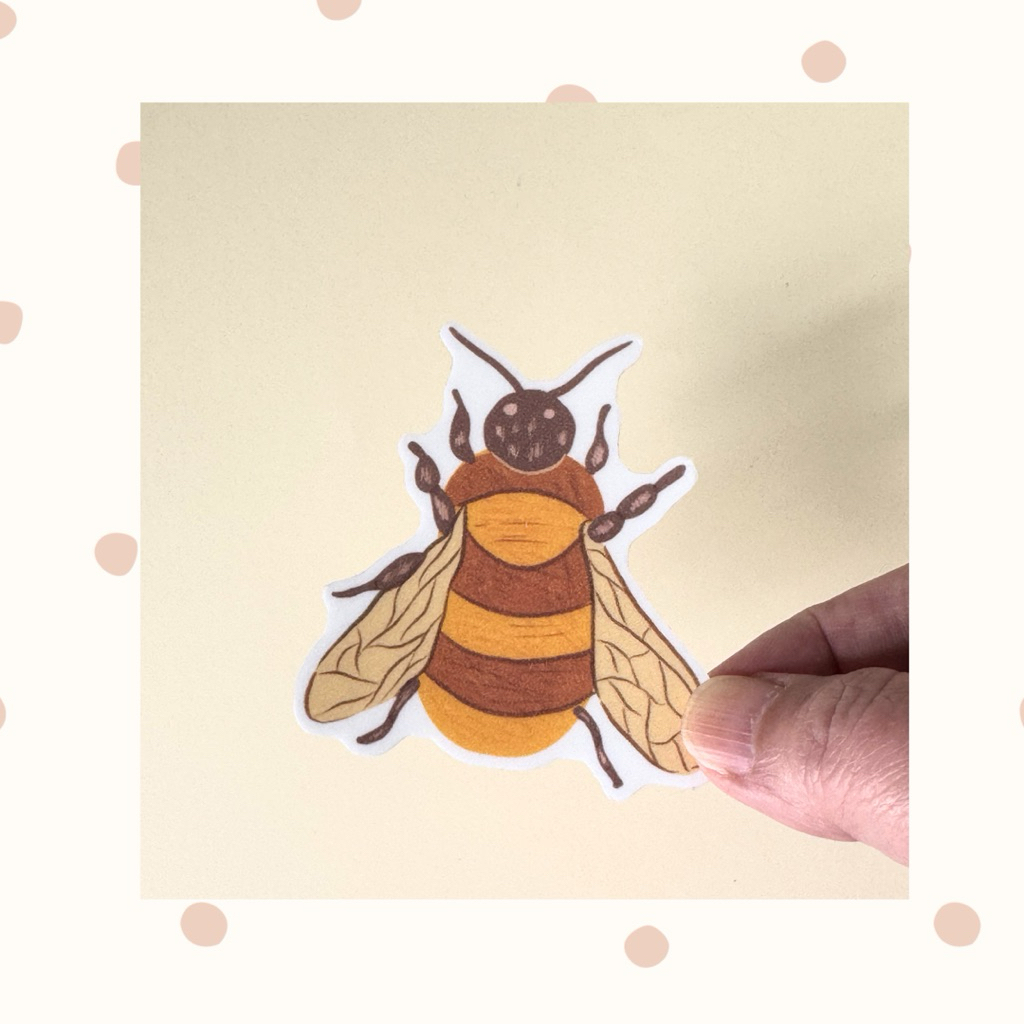 Honey Bee Vinyl Sticker - whimsical insect Decal for laptop, water ...