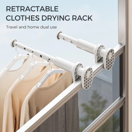 Retractable Clothes Drying Rack Travel Clothes Drying Rod Drying Rack ...