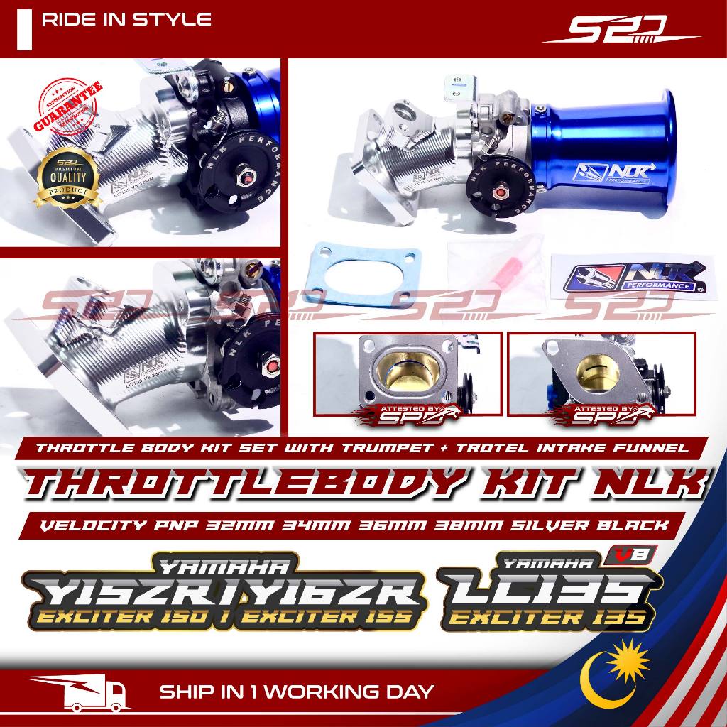 Throttle Body Kit NLK Performance Y15 Y16 LCV8 EXCITER 135 150 PNP Kit ...