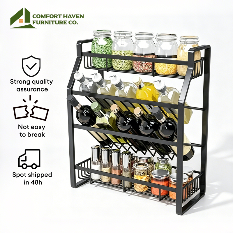 Comfort Haven Furniture Co. Kitchen Spice Storage & Seasoning Condiment ...