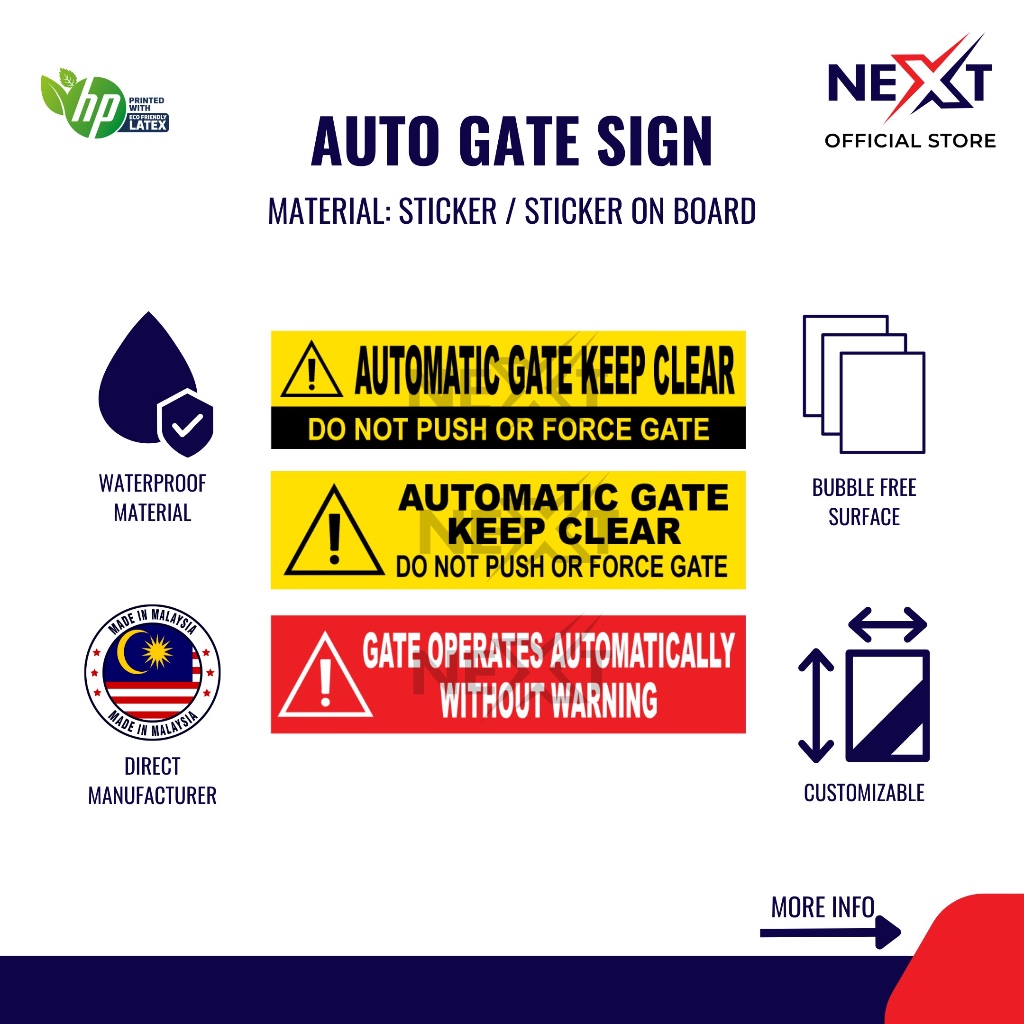 Automatic Gate Keep Clear Signage Sticker or Sticker on Board | Shopee ...