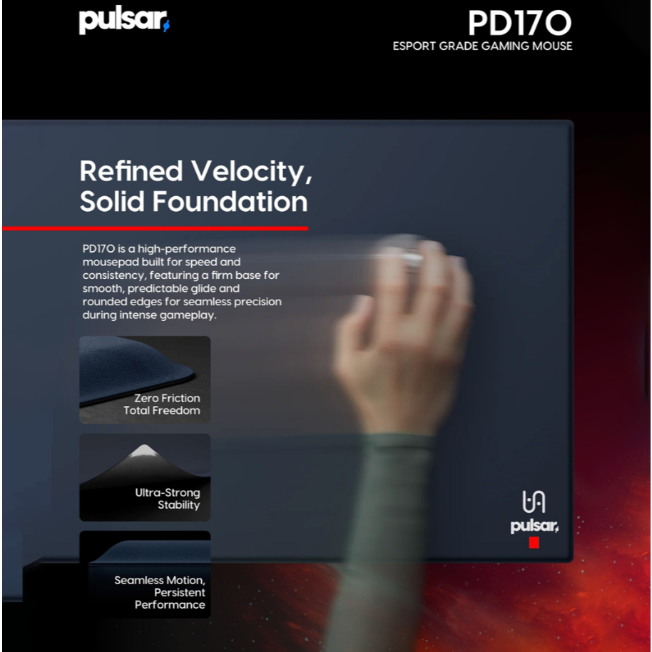 Pulsar eS PD170 Fast Surface Stitchless Curved Edge Gaming Mousepad XL ...