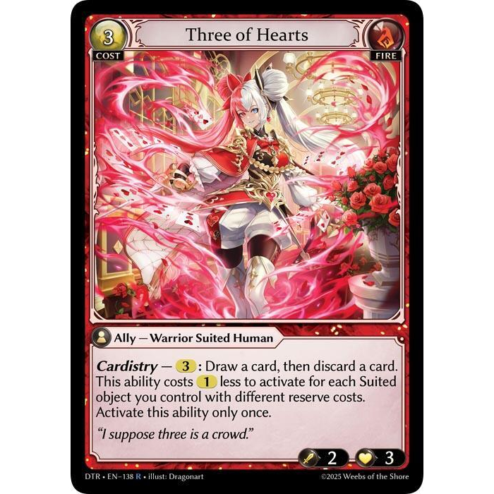 Grand Archive TCG - Three of Hearts (R) - Distorted Reflections