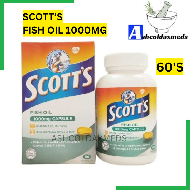 Scott's Fish Oil 1000mg 60's EXP06/2027 | Shopee Philippines