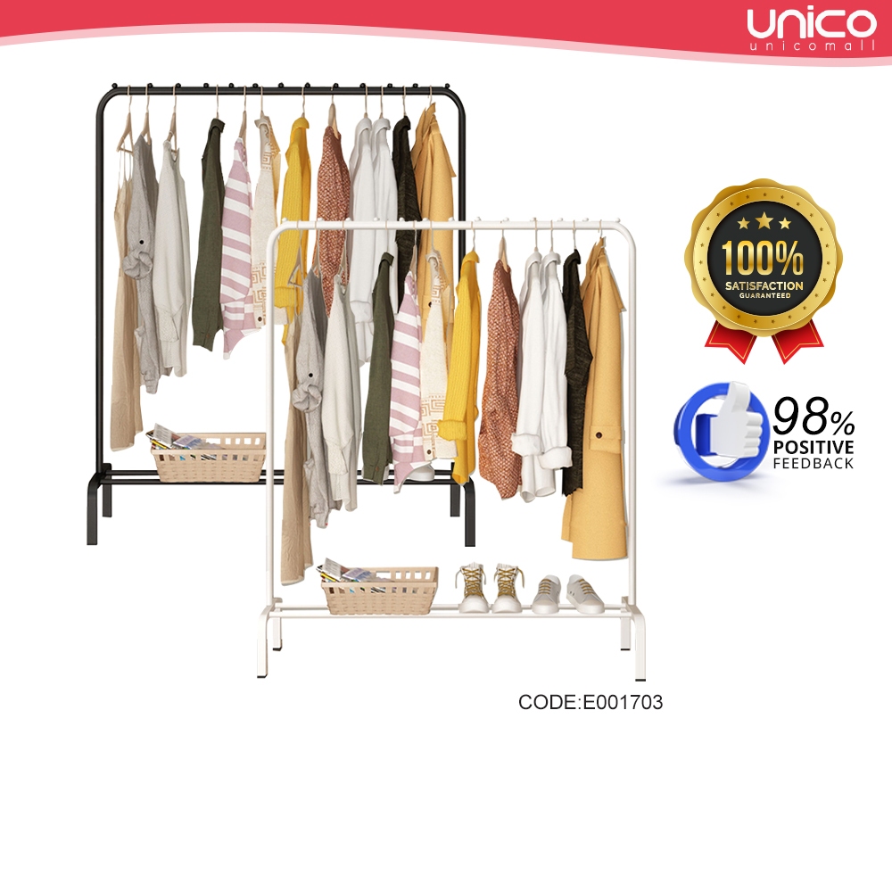 Space-Saving Single Pole Clothes Rack Organizer - 150x110x40cm | Shopee ...