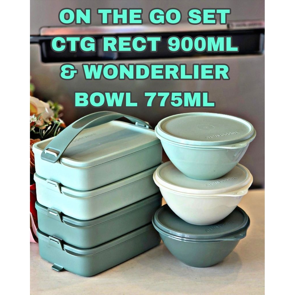 Tupperware Used Multi-Tiered Bowl and Lid Picnic Set | Shopee Philippines
