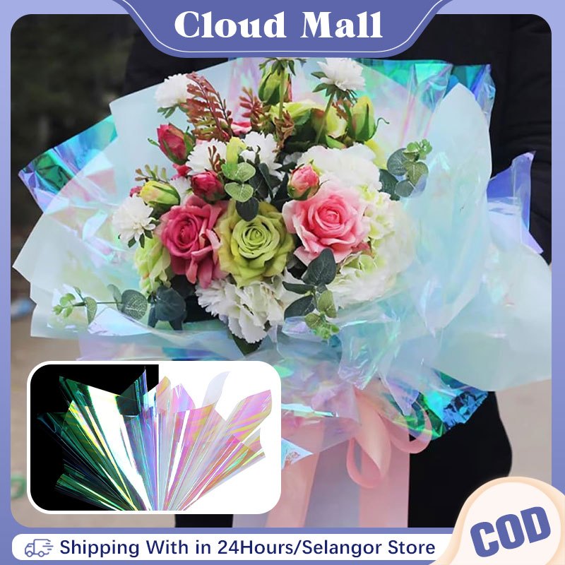 Waterproof Flower Wrapping Paper Diy Transparent Color Bouquet Wrapping ...