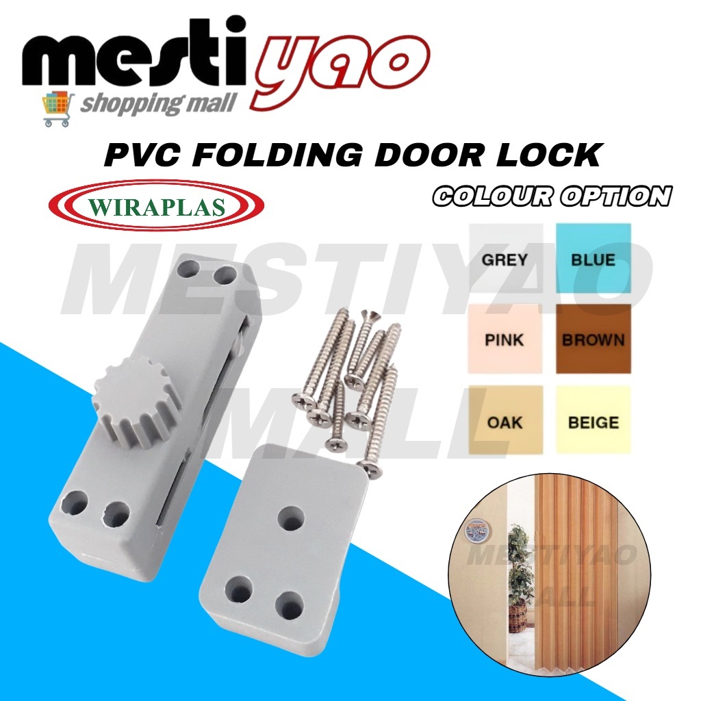 PVC Folding Door Lock with Screw/Toilet Folding Door/Kunci Pintu Lipat ...