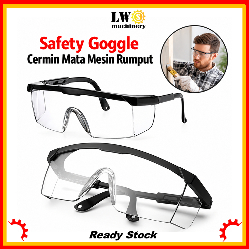 Cermin Mata Keselamatan Mesin Rumput (Clear Safety Glasses Spectacles ...